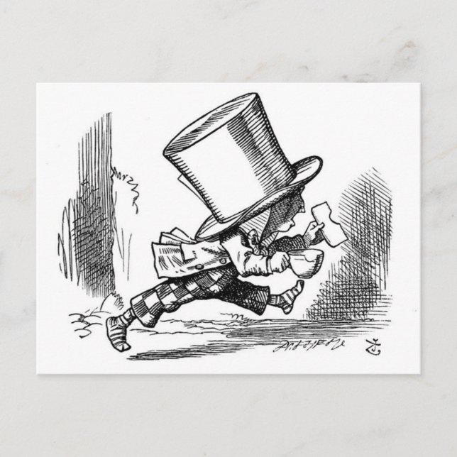 Cartão Postal Mad Hatter Running (Frente)