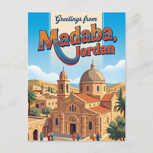 Cartão Postal Madaba Jordânia (Frente)