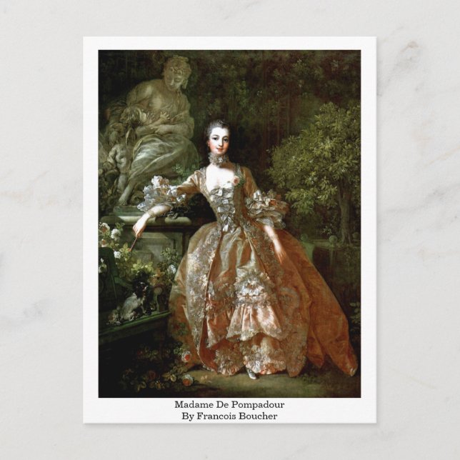 Cartão Postal Madame De Pompadour Por Francois Boucher (Frente)