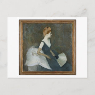 Cartão Postal Madame Marthe Letellier Sentada num Sofá