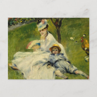 Cartão Postal Madame Monet e seu filho por Auguste Renoir