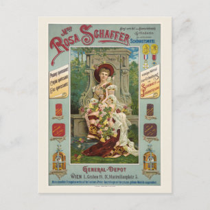 Cartão Postal Madame Rosa Schaffer Áustria Poster vintage 1890