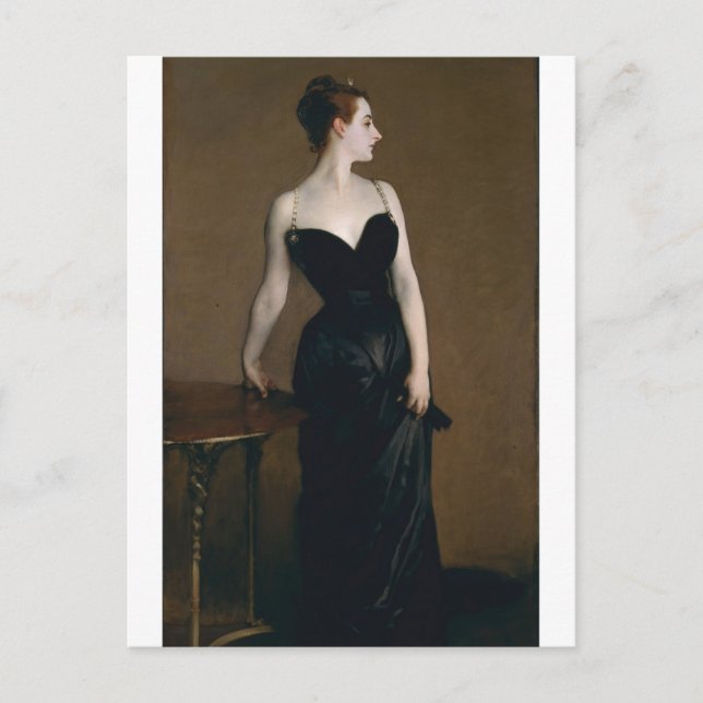 Cartão Postal Madame X por John Singer Sargent (Frente)