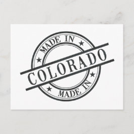 Cartão Postal Made In Colorado Stamp Logo Símbolo Black