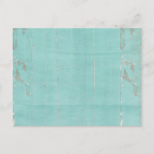 Cartão Postal madeira azul-teal desgastada