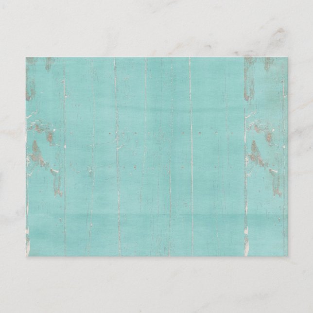 Cartão Postal madeira azul-teal desgastada (Frente)