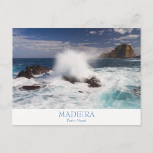 Cartão Postal Madeira - Cartaz Porto Moniz com texto