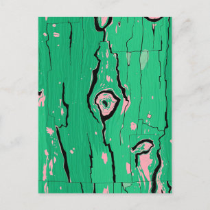 Cartão Postal Madeira Neon Verde Arte Pop Abstrata Casca