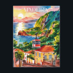 Cartão Postal Madeira Portugal — Pintura de Aquarela<br><div class="desc">Madeira Portugal — Pintura de Aquarela</div>