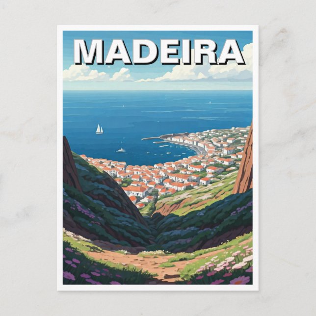 Cartão Postal Madeira Portugal Viagem (Frente)