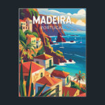 Cartão Postal Madeira Portugal Viagem Art Vintage<br><div class="desc">Madeira retro vetor viagem. A Madeira,  região autônoma de Portugal,  é um arquipélago constituído por quatro ilhas ao largo da costa noroeste de África. É conhecida pelo nome de vinho e clima quente e subtropical.</div>
