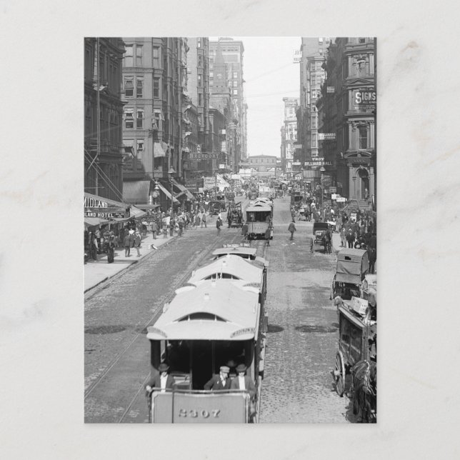 Cartão Postal Madison Street, Chicago, 1900 (Frente)