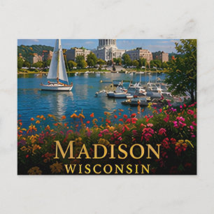 Cartão Postal Madison Wisconsin Lagos & Cultura da Cidade Capita