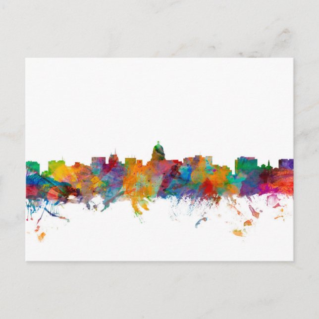 Cartão Postal Madison Wisconsin Skyline (Frente)