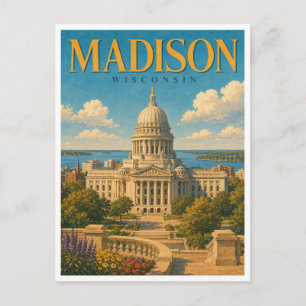 Cartão Postal Madison Wisconsin State Capitol GeoSaga