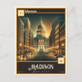 Cartão Postal Madison, Wisconsin | Vintage