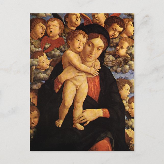 Cartão Postal Madona do Cherubim por Andrea Mantegna (Frente)