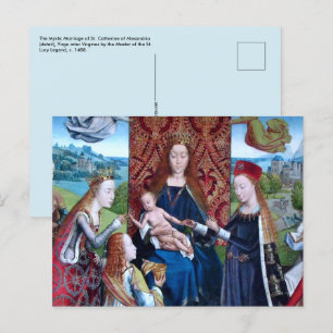 Cartão Postal Madona e Menino com 3 Santos (detalhe; M 070)