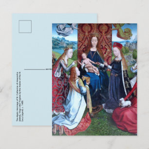 Cartão Postal Madona e Menino com 3 Santos (detalhe; M 070)