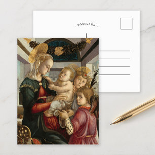 Cartão Postal Madona e Menino com Anjos   Botticelli