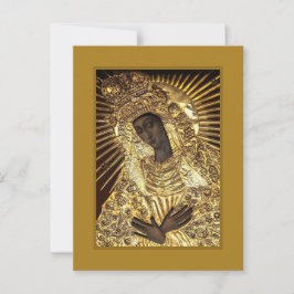Cartão Postal MADONA NEGRA em Revestimento Dourado de Riza Oklad