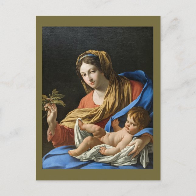 Cartão Postal Madonna and Child Holiday Christmas postcard (Frente)