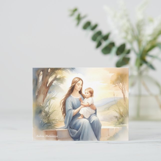 Cartão Postal Madonna com Child Jesus (Em pé/Frente)