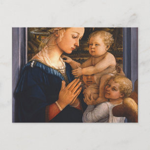 Cartão Postal Madonna Com Criança E Dois Anjos Por Filippo Lippi
