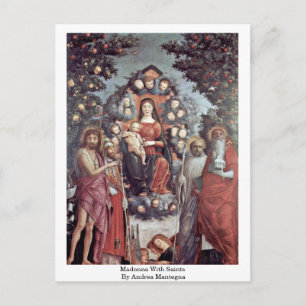 Cartão Postal Madonna Com Santos De Andrea Mantegna
