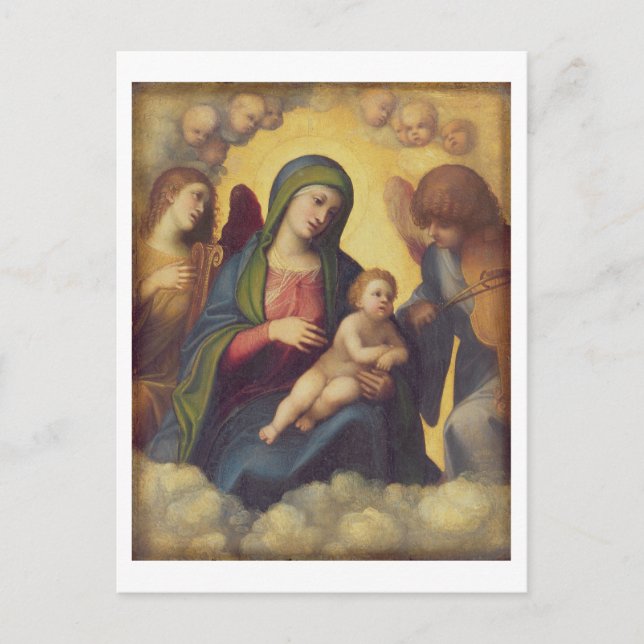 Cartão Postal Madonna e Child and child in Glory, c.1520 (petról (Frente)