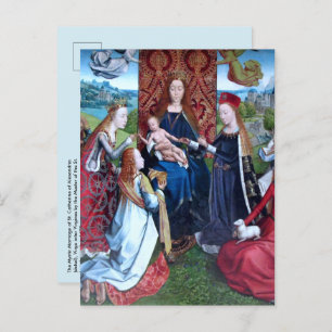 Cartão Postal Madonna e Child com 3 Santos (detalhe; M 070)