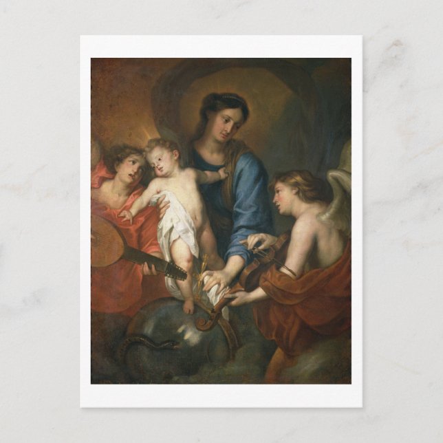 Cartão Postal Madonna e Child com anjos (Frente)