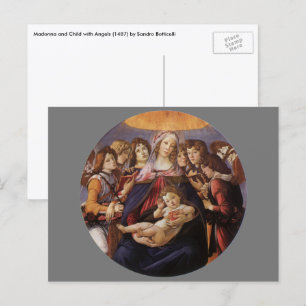 Cartão Postal Madonna e Criança com Anjos por Sandro Botticelli