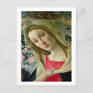 Cartão Postal Madonna e Criança Cruzada por Anjos, detalhes da