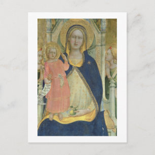 Cartão Postal Madonna e Criança entusiasmados com Santos, detalh