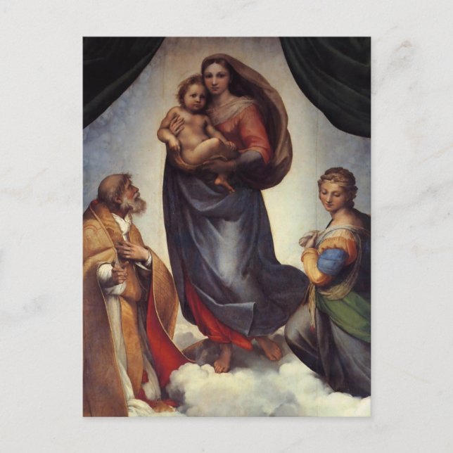 Cartão Postal Madonna Fine Art de Raphael (Frente)