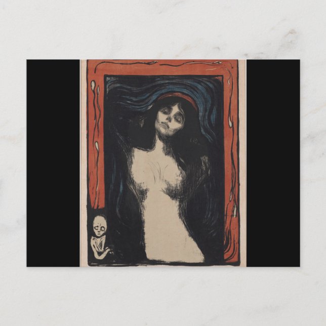 Cartão Postal Madonna por Edvard Munch, pintor simbólico (Frente)