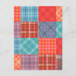 Cartão Postal Madras Patchwork