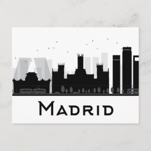 Cartão Postal Madrid, Espanha   Paisagem urbana da cidade em pre