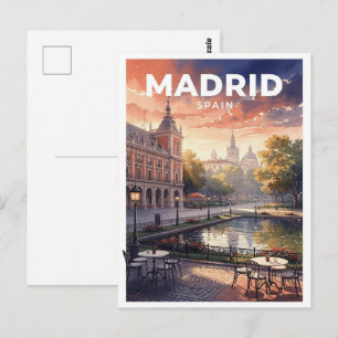 Cartão Postal Madrid Espanha Viagem Vintage