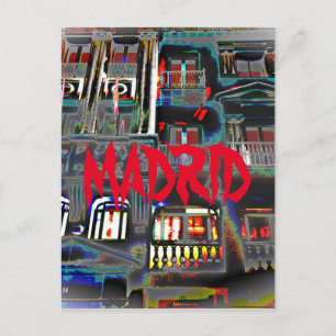 Cartão Postal Madrid por la noche en la Gran Vía (España)