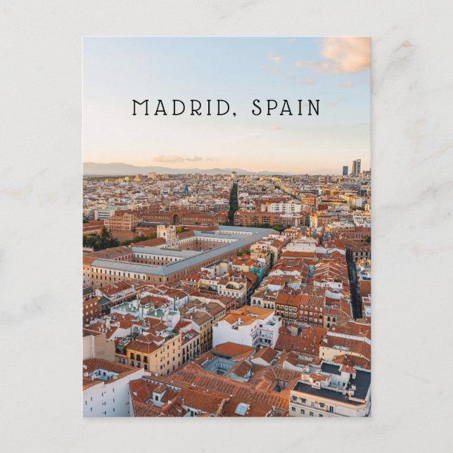 Cartão Postal Madrid Spain Aerial Cityscape (Vertical) Travel  (Frente)