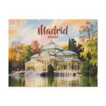 Madrid Spain Palacio de Cristal Watercolor Travel