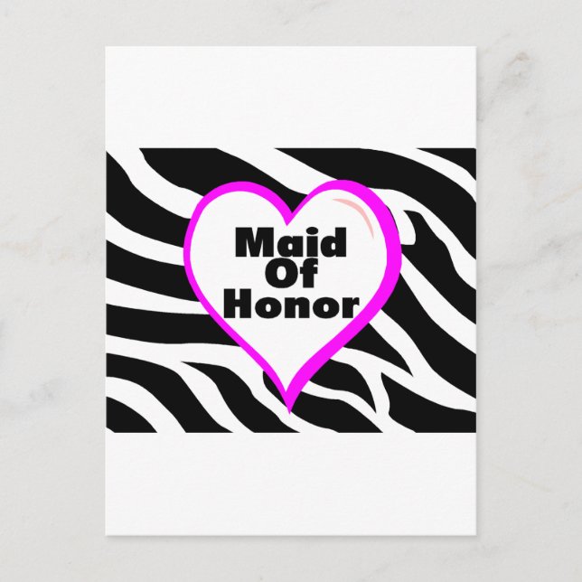 Cartão Postal Madrinha de casamento Zebra Stripes (Frente)