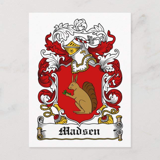 Cartão Postal Madsen Family Crest (Frente)