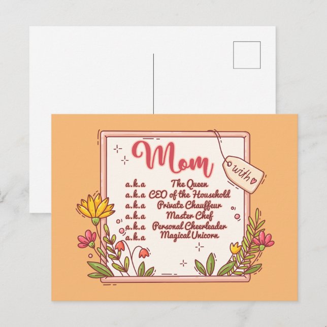 Cartão Postal Mãe a Rainha CEO da Casa (Frente/Verso)