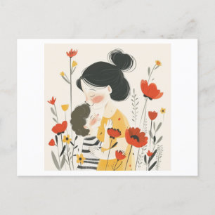 Cartão Postal Mãe abraçando seu filho