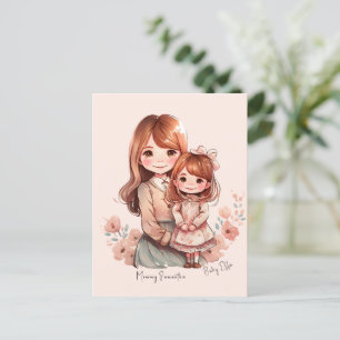 Cartão Postal Mãe Adorável e Filha Bond