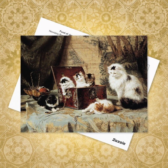Cartão Postal Mãe Cat Kittens Henriëtte Ronner-Knip (Criador carregado)