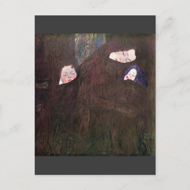Cartão Postal Mãe com as crianças por Gustavo Klimt (Frente)